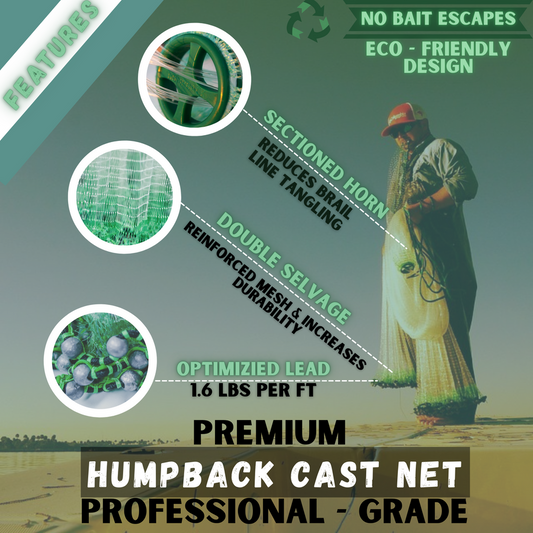 HUMPBACK BAIT CAST NET 8 Ft- 3/8" MESH