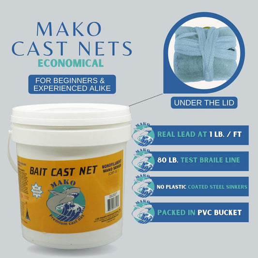MAKO CAST NET - 3/8" SQ. BAIT MESH