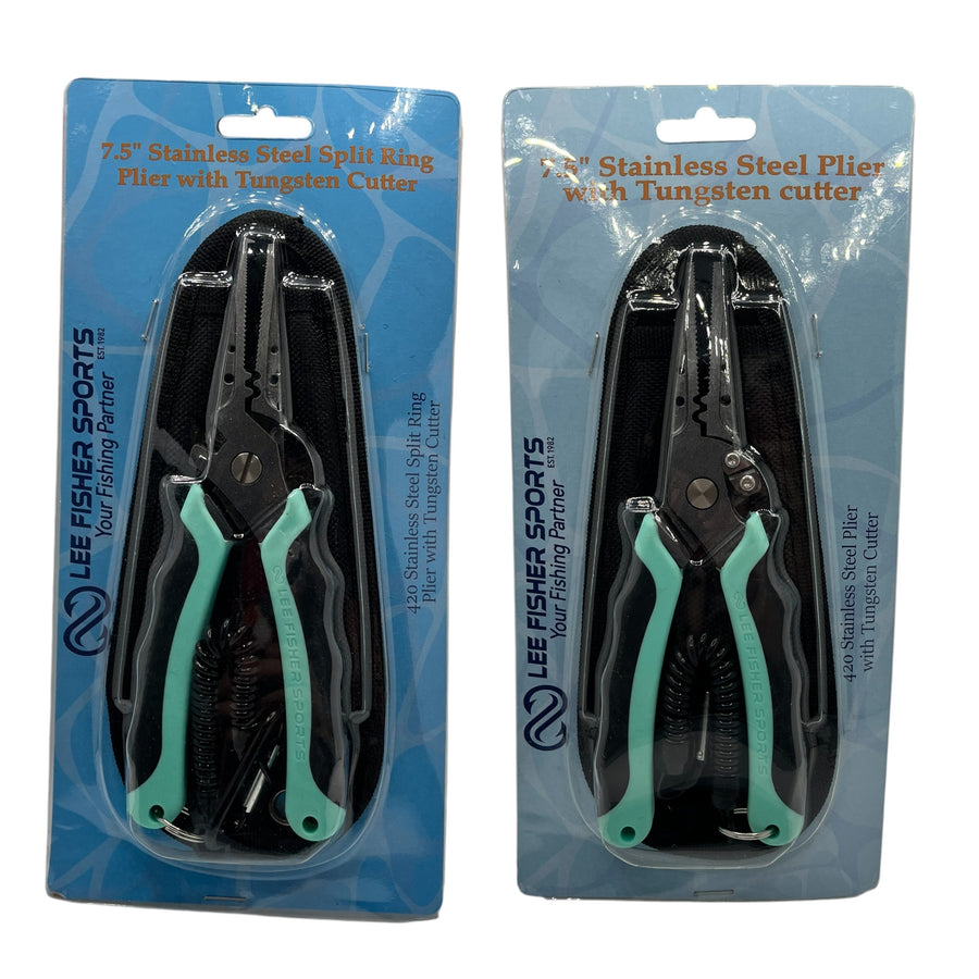 7.5" STAINLESS STEEL 420 SUPER GRADE SPLIT RING PLIER WITH TUNGSTEN CUTTER