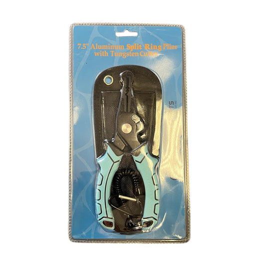 ALUMINUM 7.5" SPLIT RING PLIER WITH TUNGSTEN CUTTER